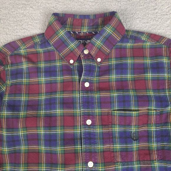 Chaps Shirt Mens Medium Plaid Multicolor Cotton Oxford Long Sleeve Button Down - Picture 3 of 15